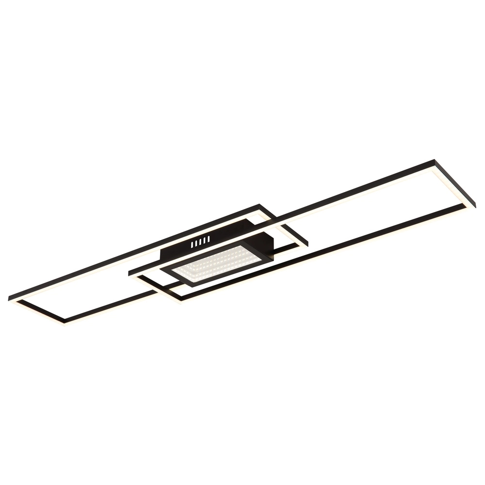 Modern ceiling lamp Saunders black rectangle