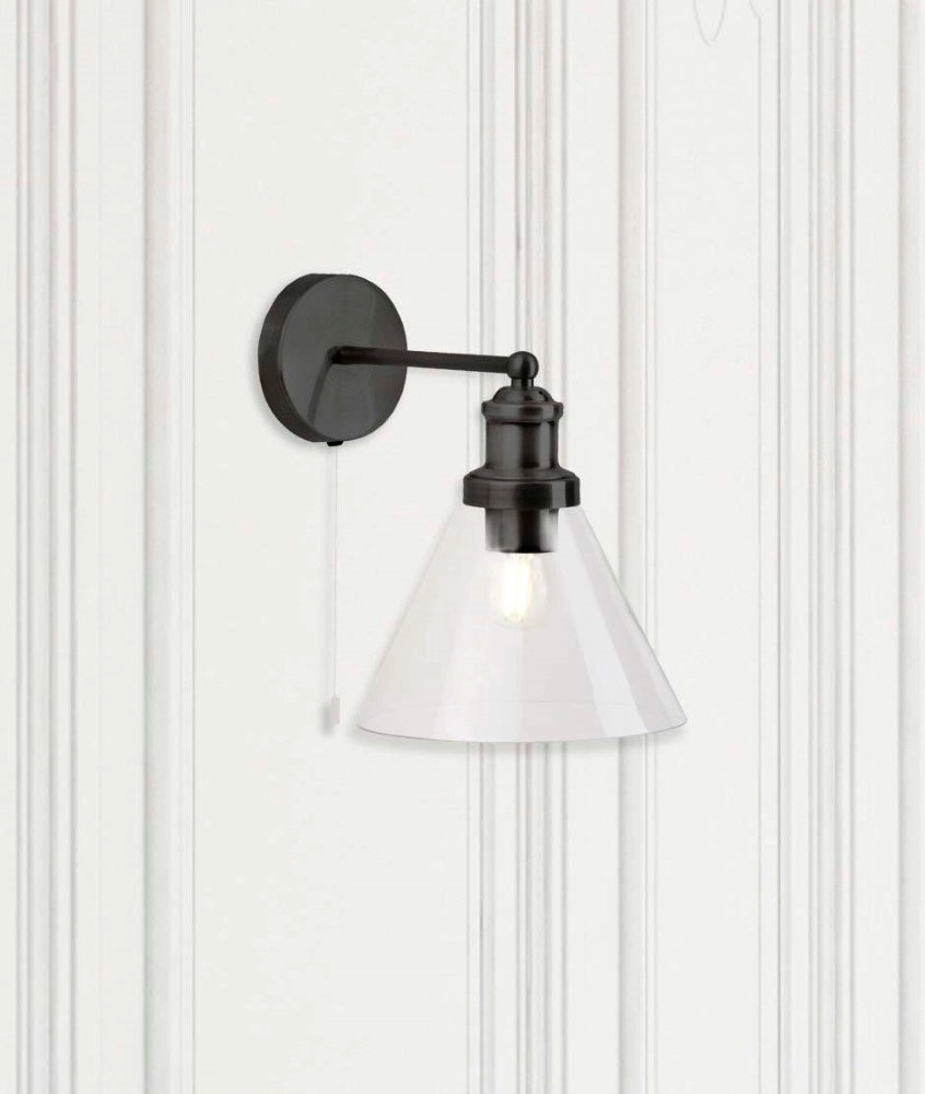 Black wall lamp Pyramid Searchlight 5053423125701
