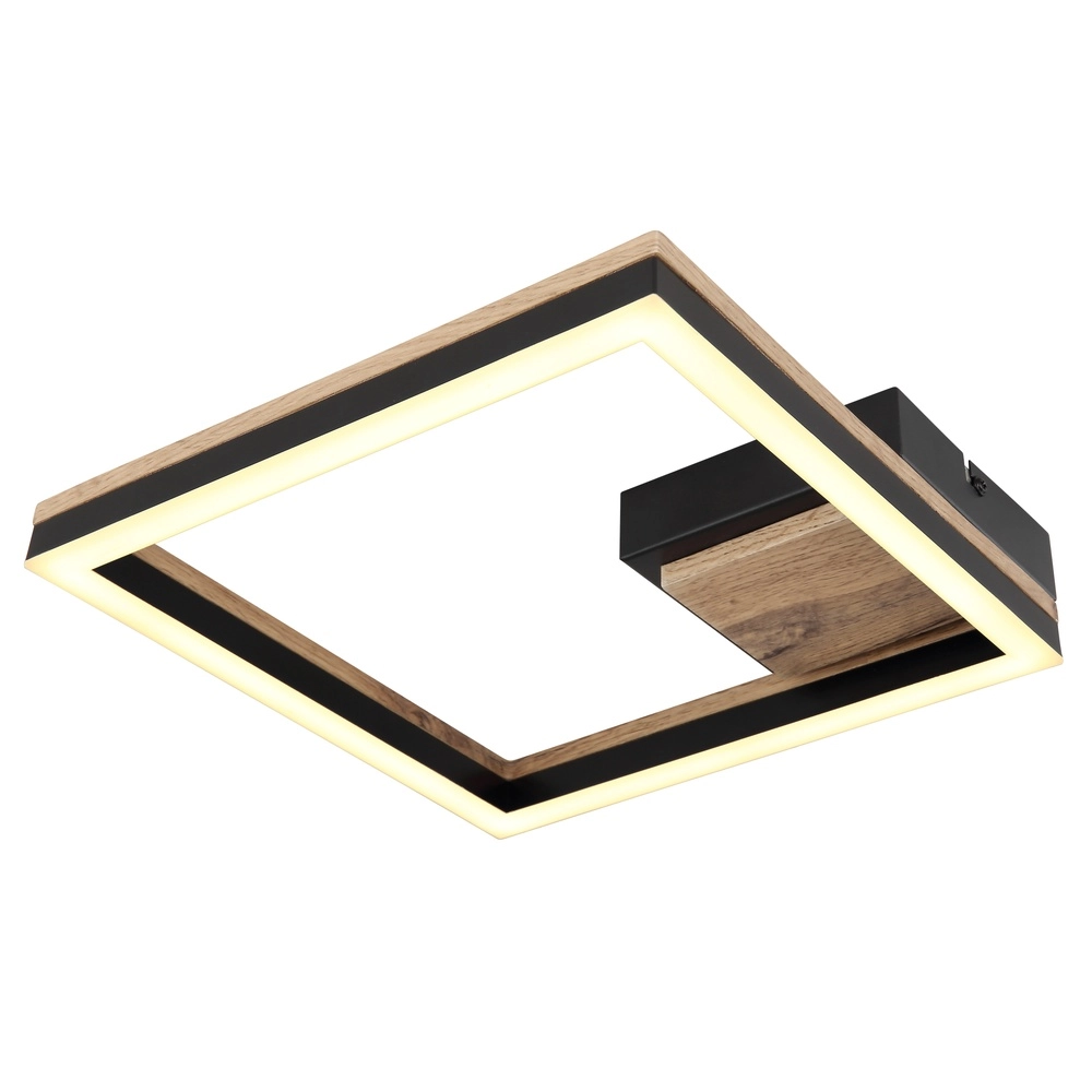 Ceiling lamp Beatrix Square black with wood