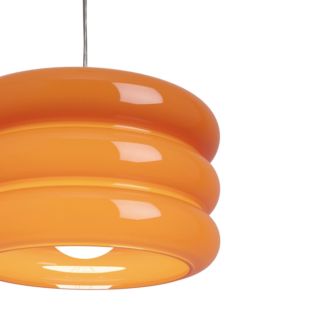 Design pendant lamp Tortora chrome with orange Ø 20cm