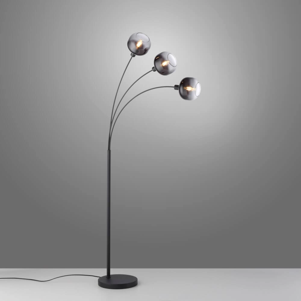 Black floor lamp Zea 3-light Just Light 4043689993764
