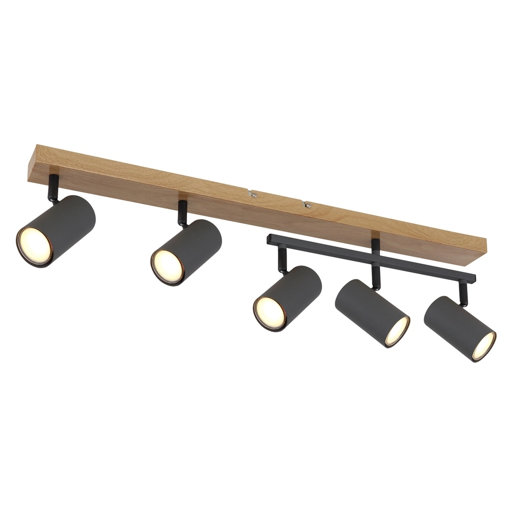 Ceiling lamp 5-lights Robby wood