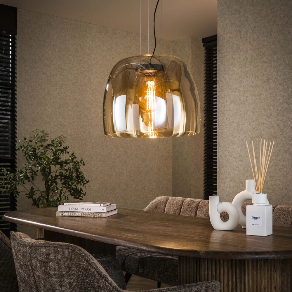 Glass pendant lamp Drift Ø 48cm - amber glass