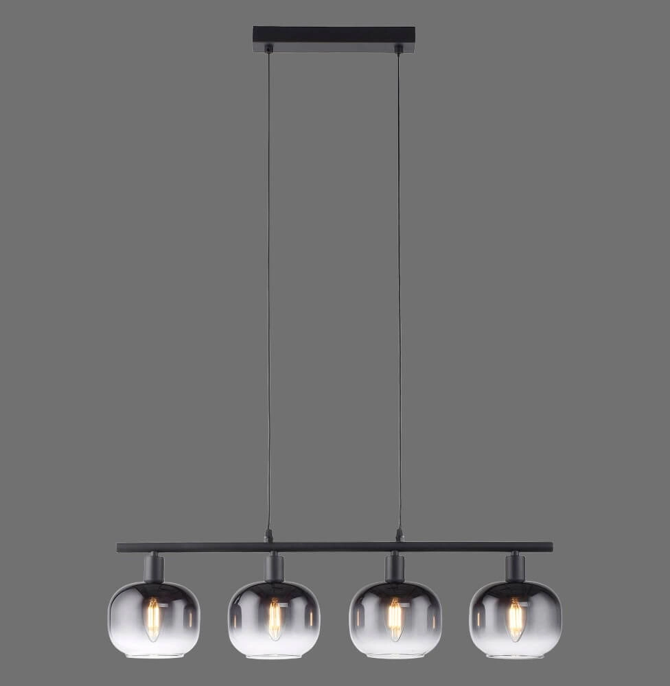 Black pendant lamp Zea 4-light Just Light 4043689993757