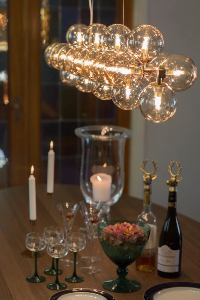 Hanging lamp Splendor amber glass 124cm By Rydéns 7391741009616