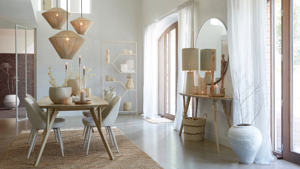 Pendant lamp japandi Felida Ø 53cm cream Light & Living 8717807694357