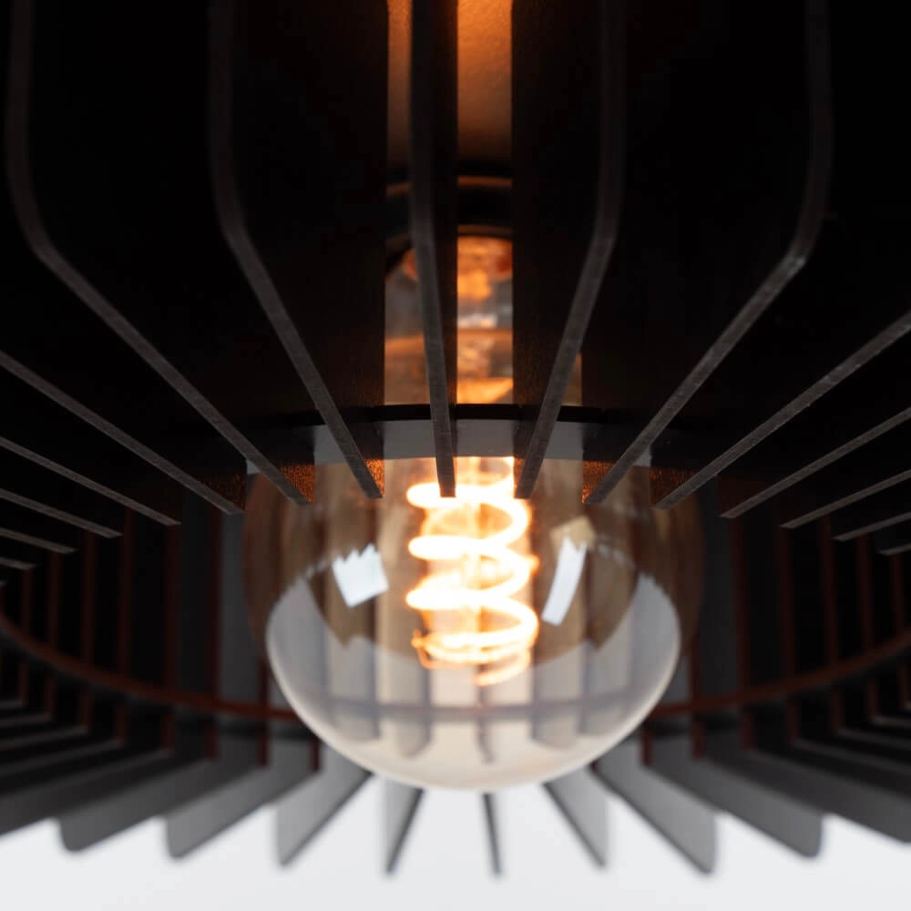 Wooden ceiling lamp Palombaia Ø 50cm - black Eglo 9008606274024