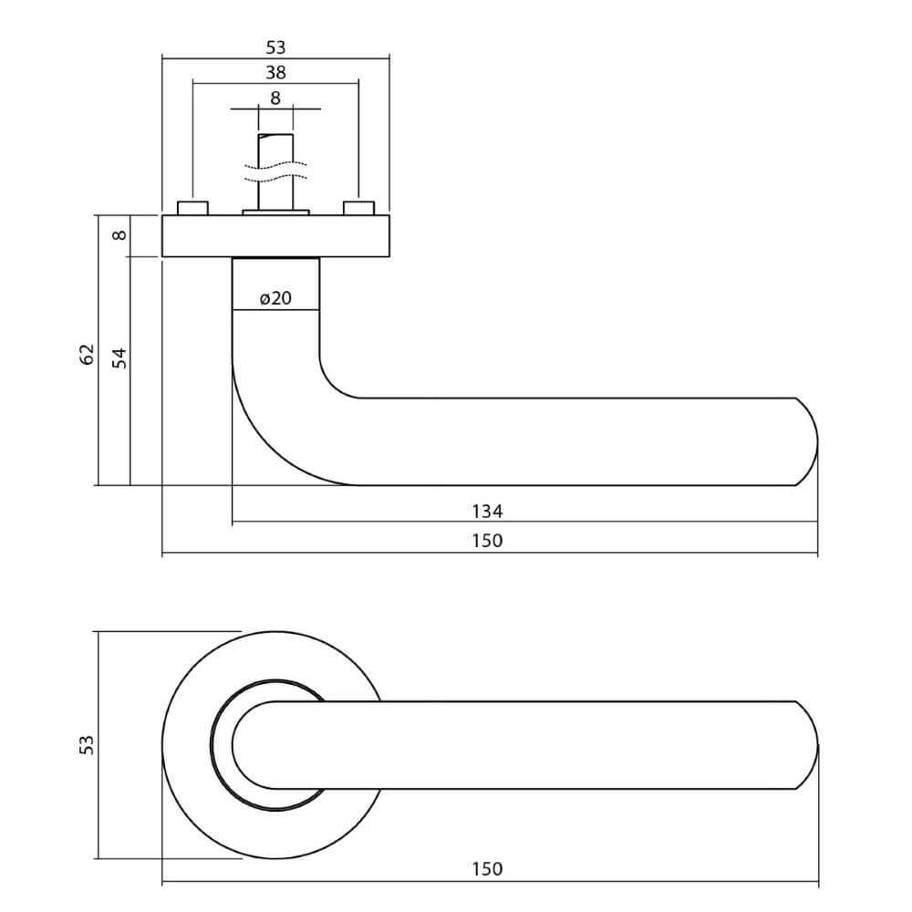 Door handle Agatha on rosette black Intersteel 8714186471098