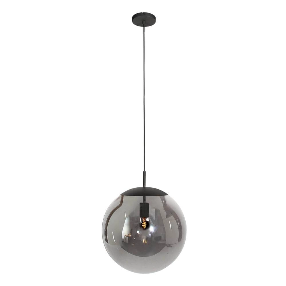Pendant lamp Bollique black with smoke glass Steinhauer 8712746177558