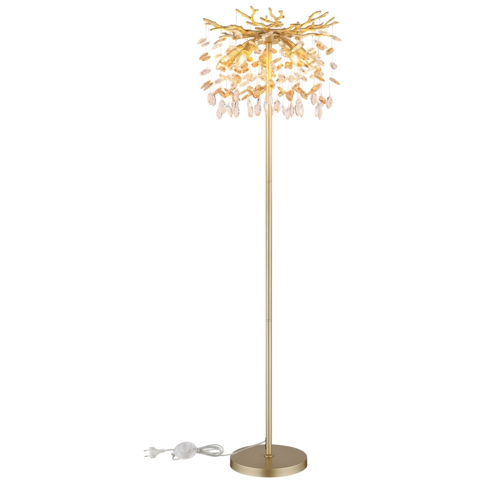 Floor lamp Queena gold Ø 46cm Globo 9007371533688