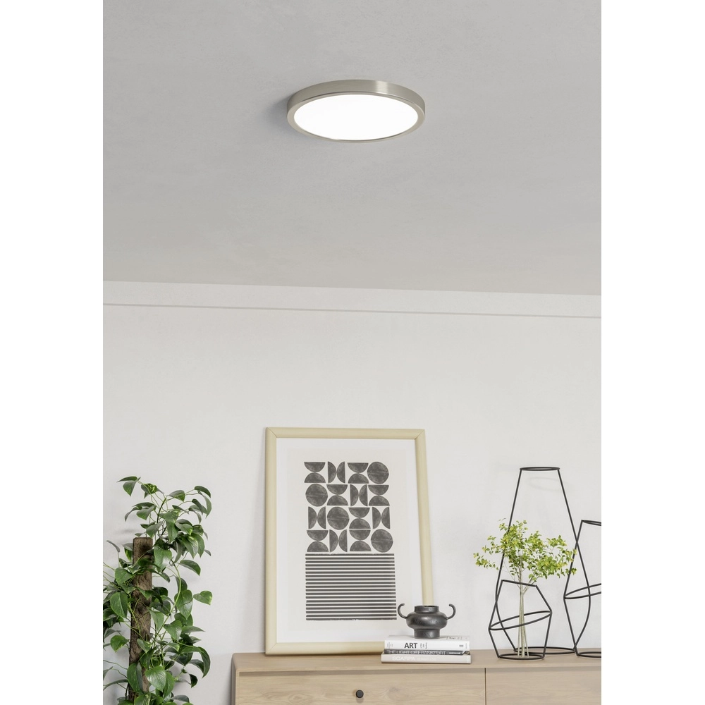 Ceiling light IP44 Fueva 6-Z round - stainless steel - Ø 27.8cm Eglo 9008606330614