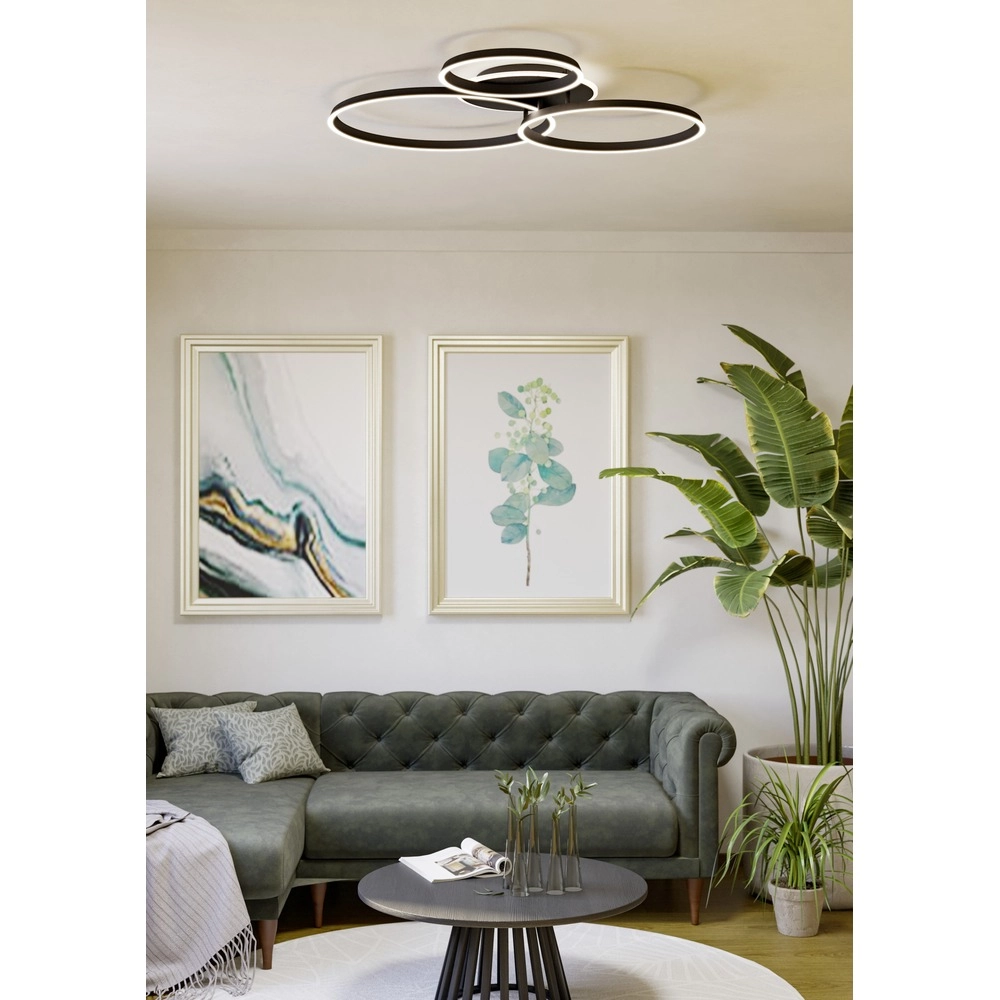 Modern ceiling lamp Girifalco black 96 x 84cm
