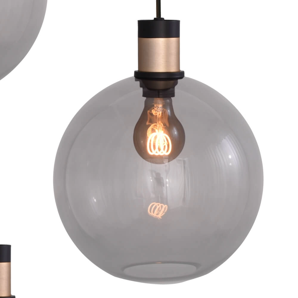 Vide hanging lamp Lazise 2 3x Ø 25cm gold with black Masterlight 8718121303840