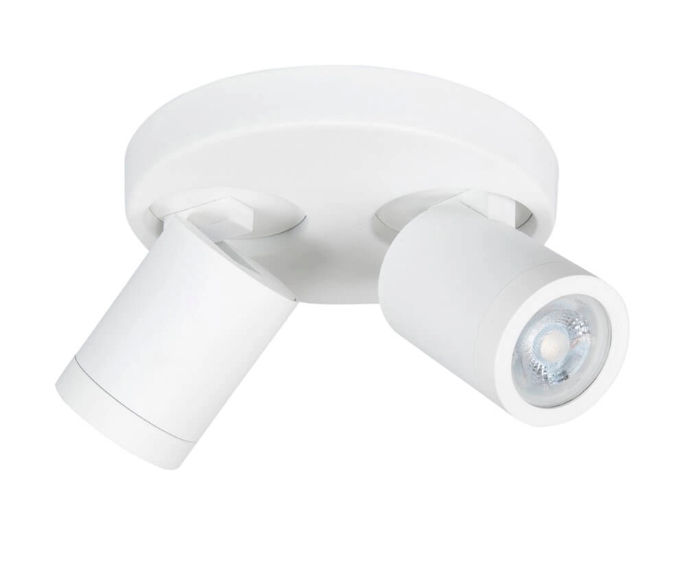 IP44 surface mounted spotlight Oliver 2-light matt white