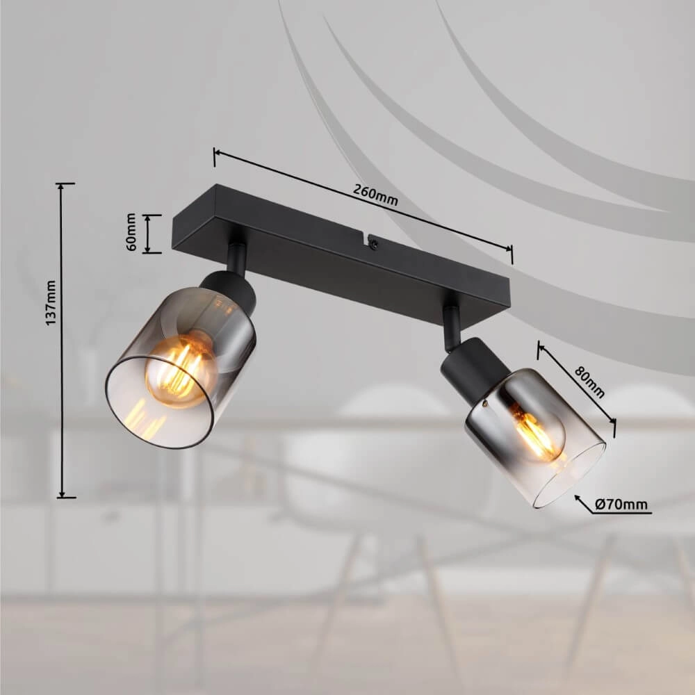 Ceiling lamp Hubertus 2-light Globo 9007371449019