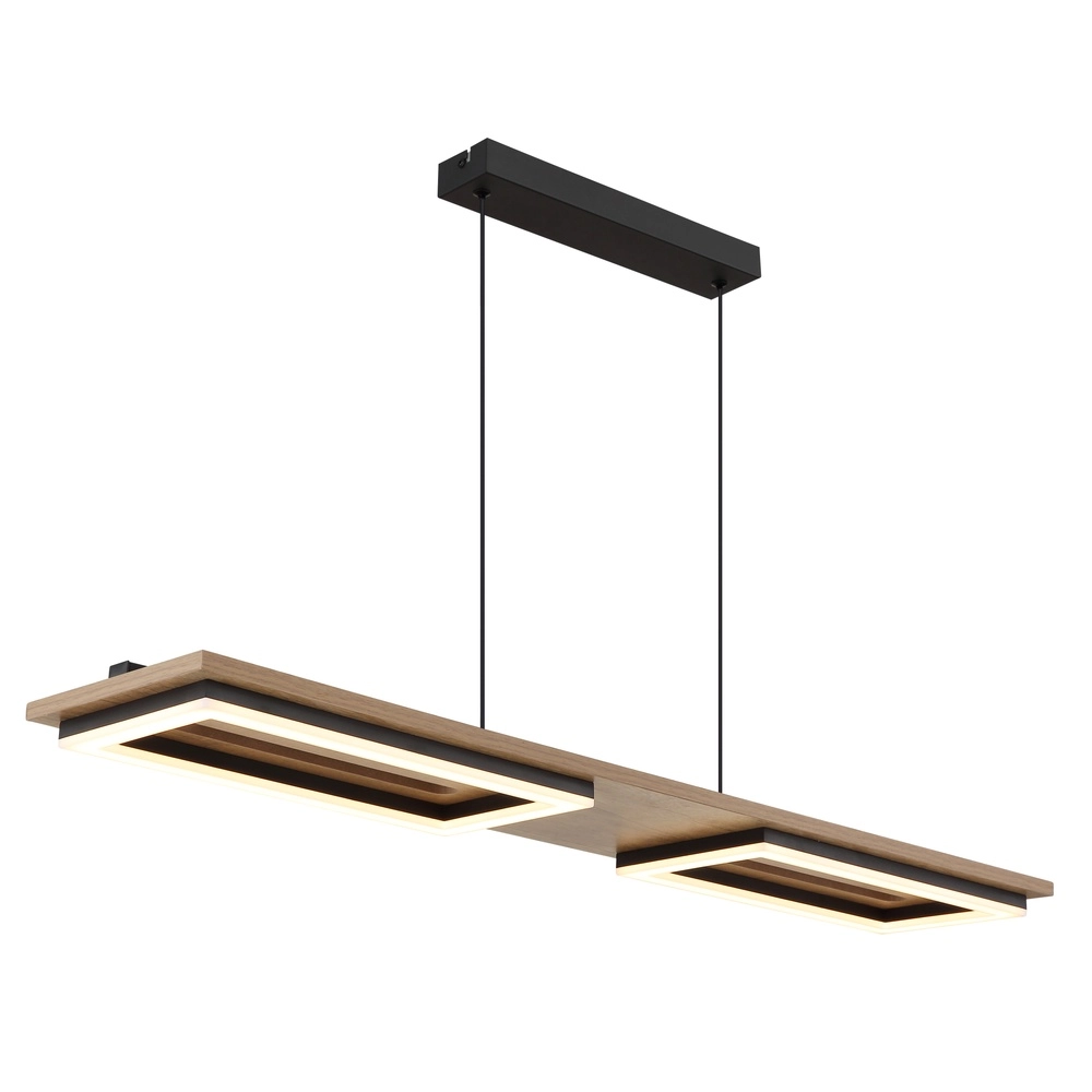 Design ceiling lamp Bruce black with wood