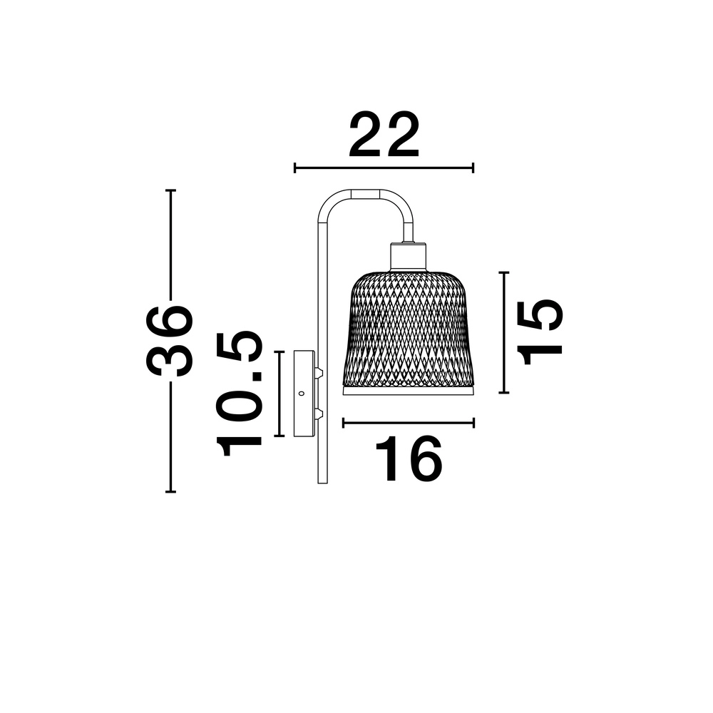 Wall lamp Intra black with bamboo cap Lyora 5212017454812