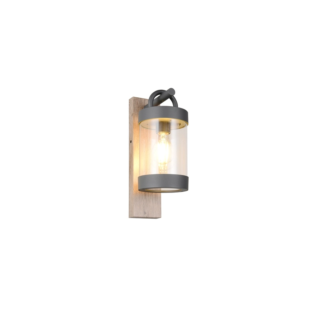 Wall lamp Sambesi Grey with wood