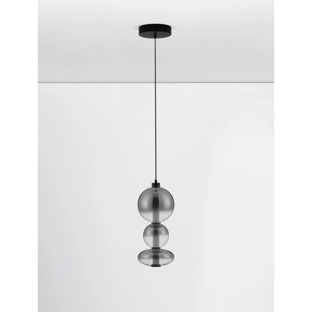 Pendant lamp Bally smoke glass 45.5cm Lyora 5212017449160