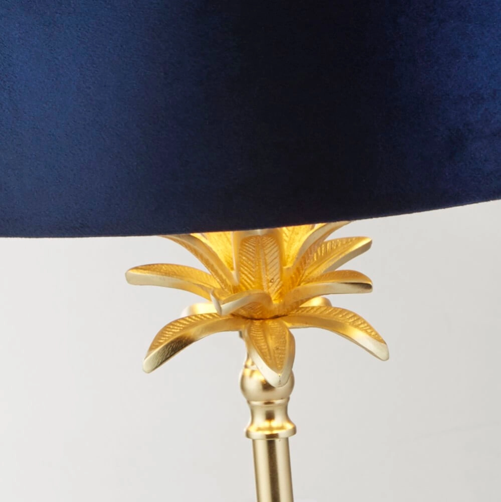 Table lamp Palm Gold with dark blue Searchlight 5053423257570