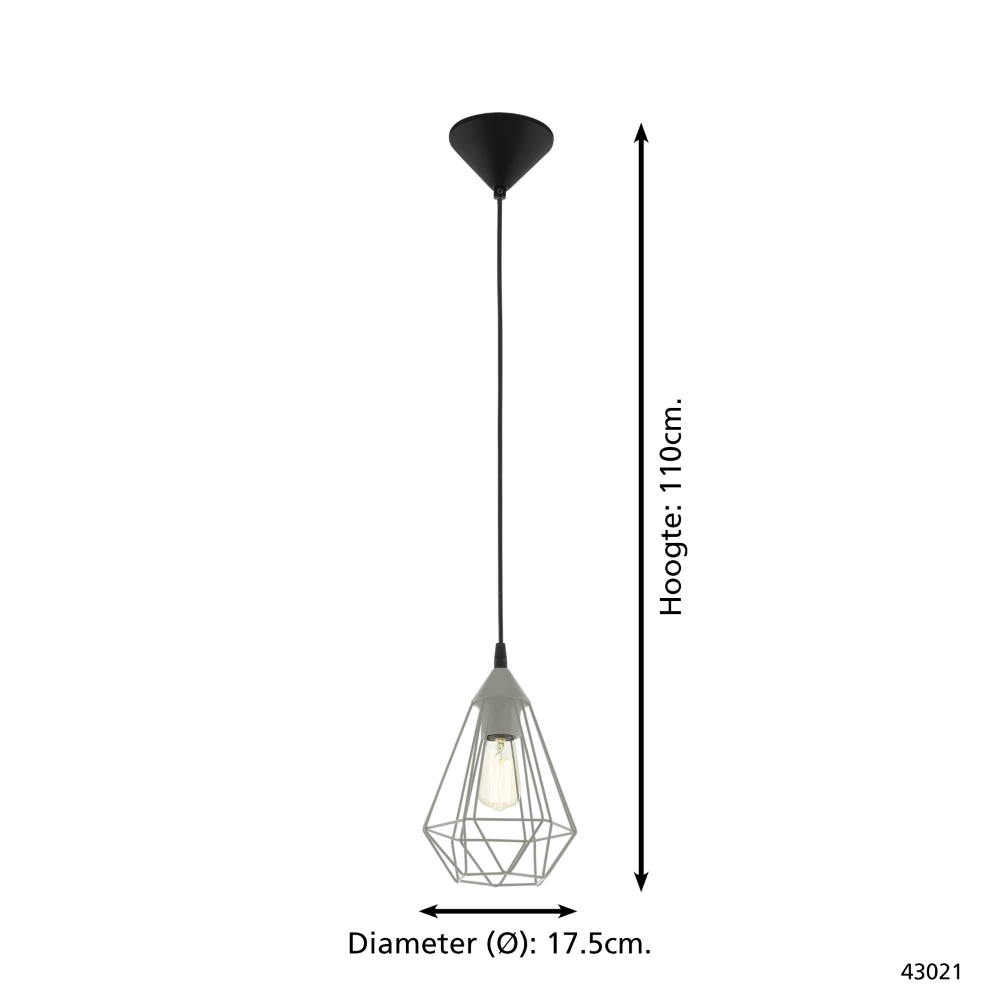 Grey pendant lamp Tarbes ankle Eglo 9002759430214