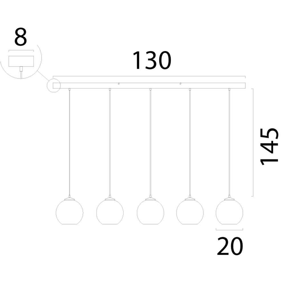 5-light pendant lamp Corda rattan Ø 20cm Masterlight 8718121321738