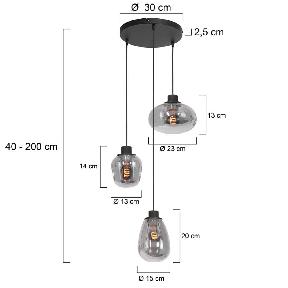 Vide hanging lamp Reflexion with glass Steinhauer 8712746135596