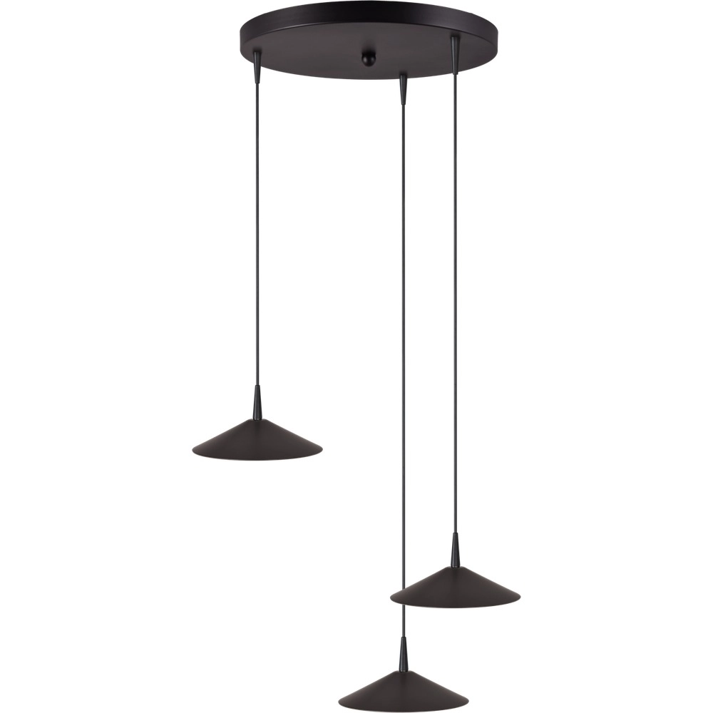 3-light pendant lamp Ceppo black Ø 18cm round