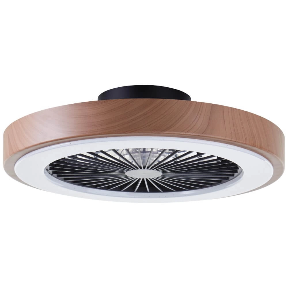 Black fan Slimline with wooden edge Brilliant 4004353435867