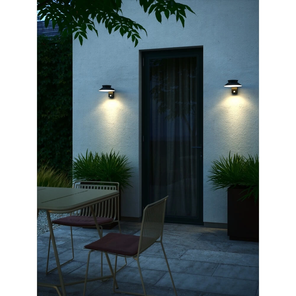 Solar wall lamp Justina black Nordlux 5704924017544