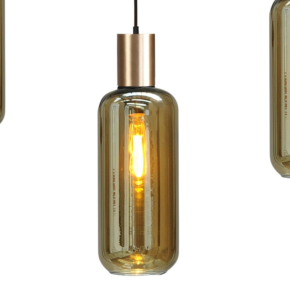 Hanging lamp black with gold Bounty 5-light cylindrical glass Masterlight 8718121248462