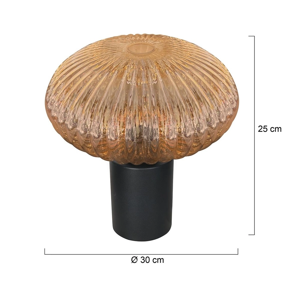 Table lamp Bloeba black with amber glass Steinhauer 8712746179163