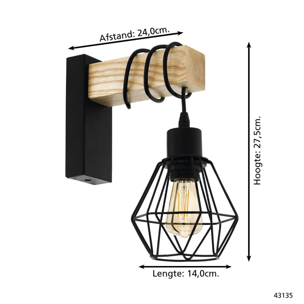 Wooden wall lamp Townshend 5 Eglo 9002759440787