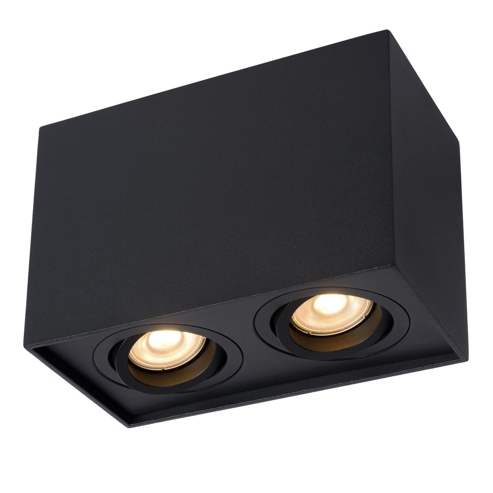 Surface-mounted ceiling spot Tube Rectangle Black Lucide 5411212221292