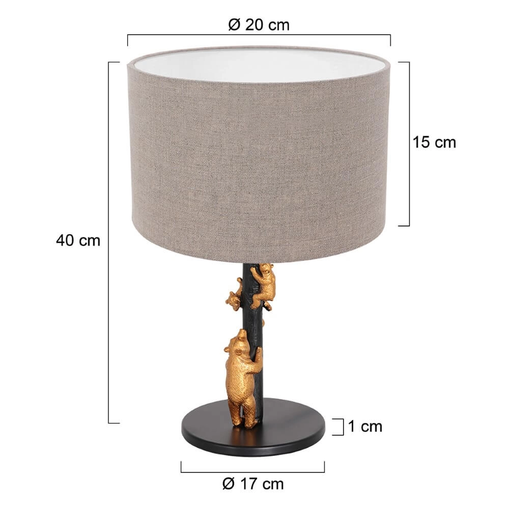 Design table lamp Animaux with taupe hood Steinhauer 8712746151879