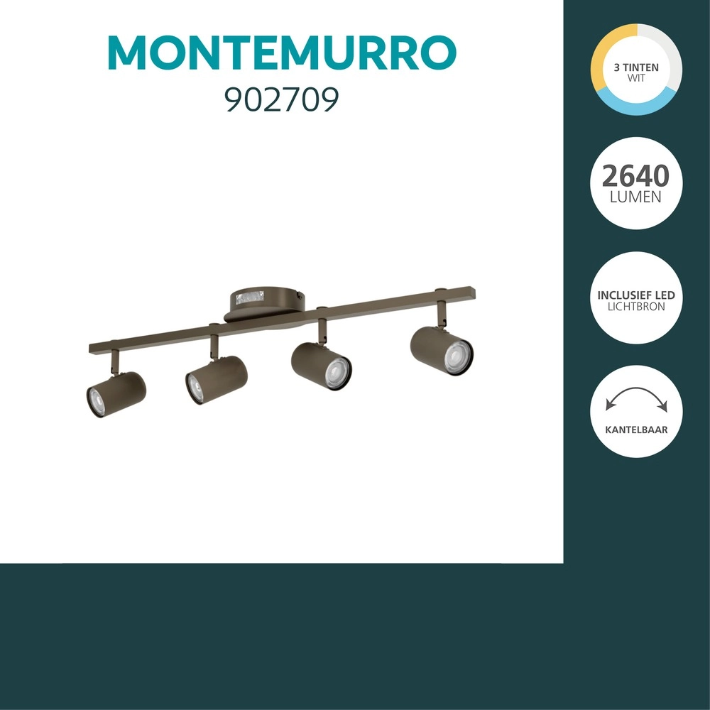 Surface-mounted spot Montemurro 4-light dark bronze