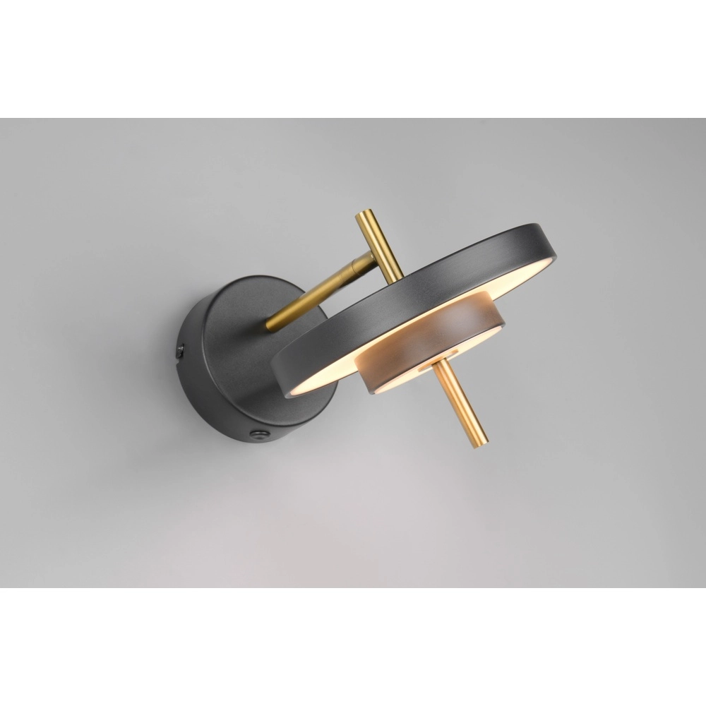 Modern wall lamp Keaton black with gold Trio 4017807655742