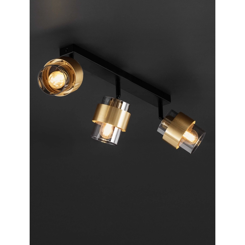 Ceiling lamp Sianna 3-light black with gold Lyora 5212017452610