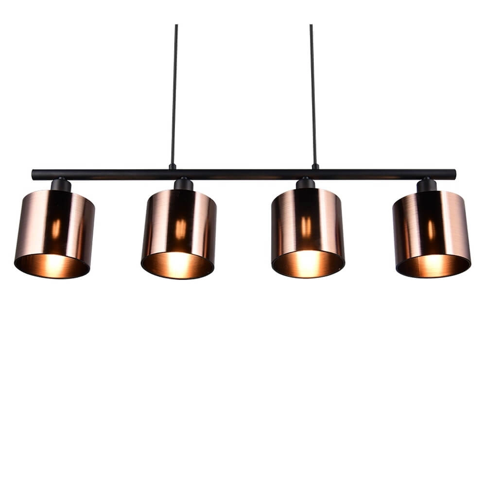 4-light pendant lamp Jason black with copper bronze Trio 4017807641172