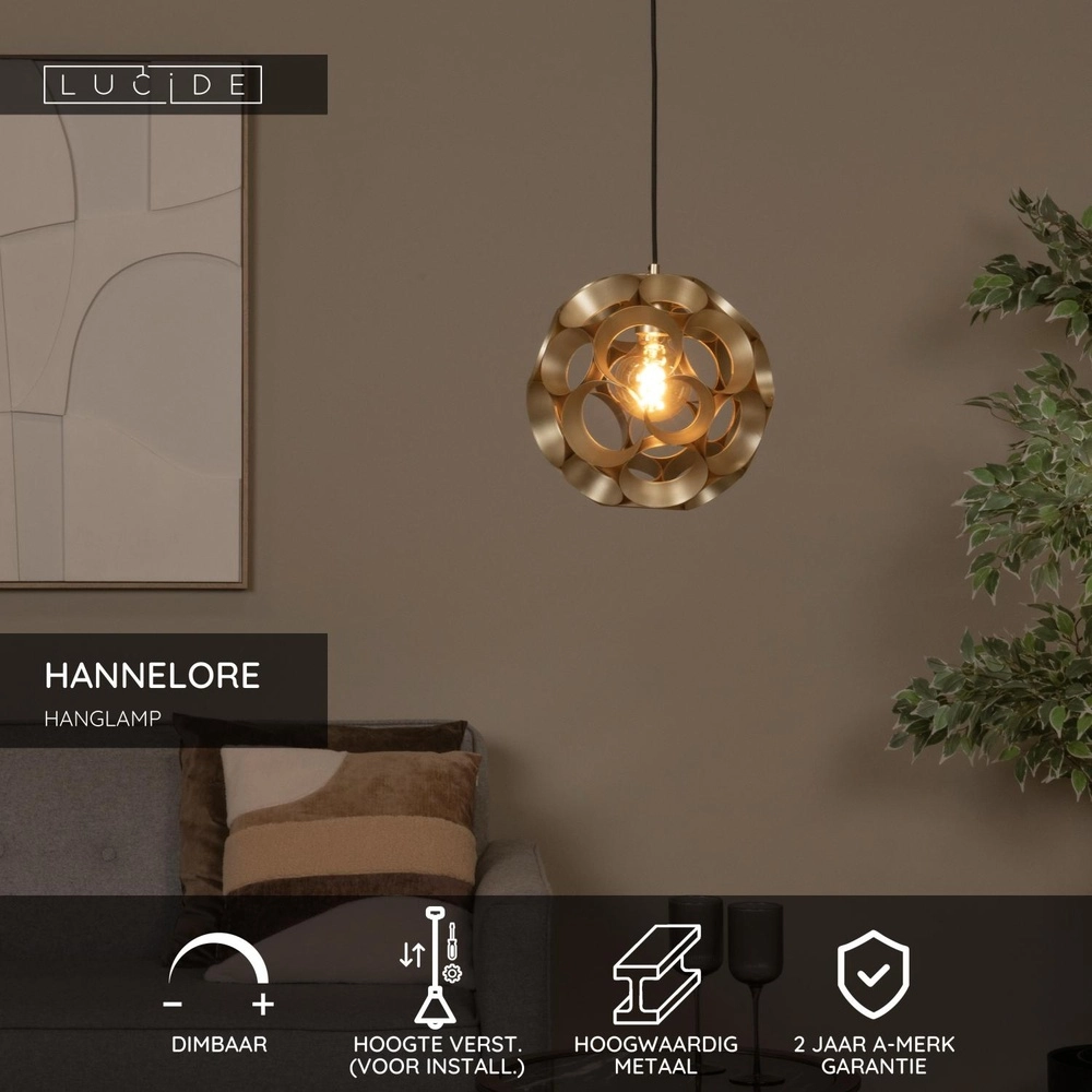 Unique pendant lamp Hannelore Ø 30cm gold Lucide 5411212106216