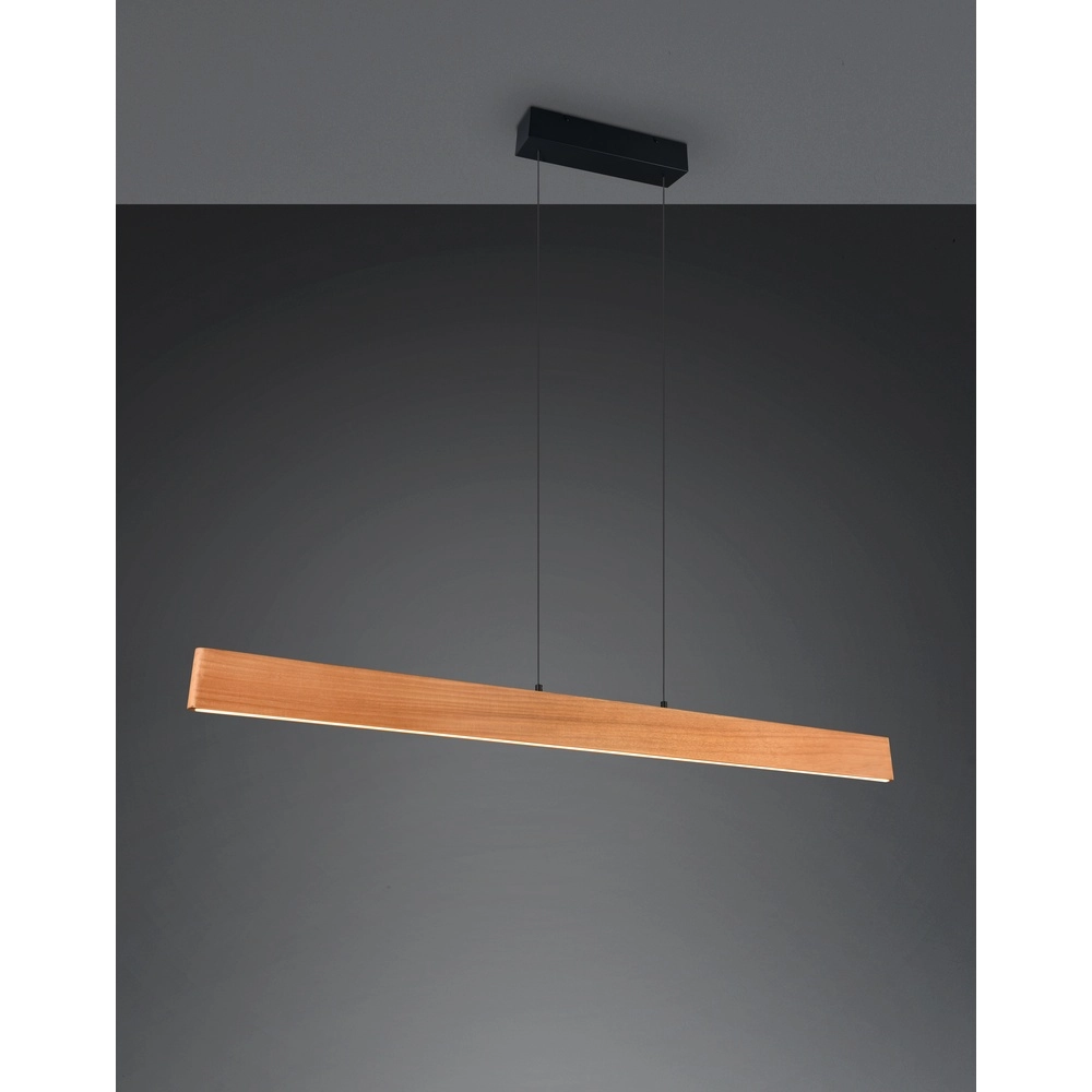 Sleek pendant lamp Edgewood 150cm wood Trio 4017807662252