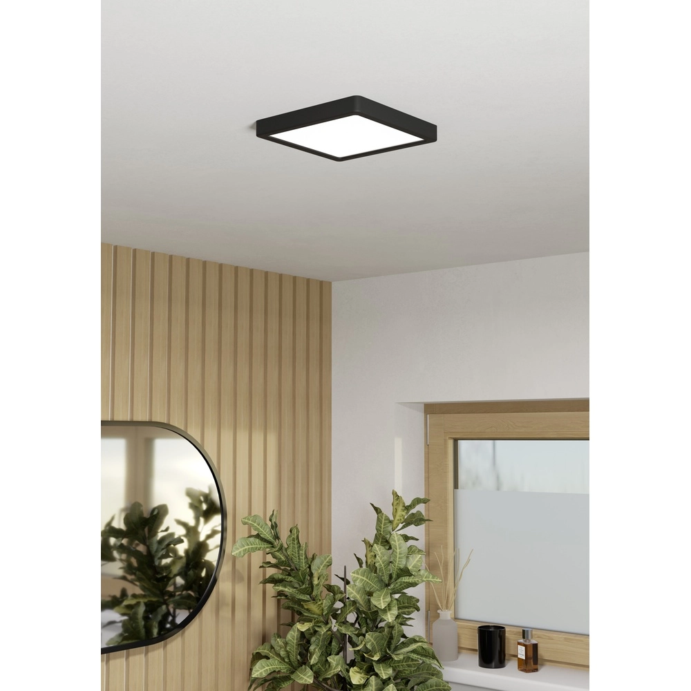 Ceiling light IP44 Fueva 6 Square - Black - 22x22cm Eglo 9008606330348