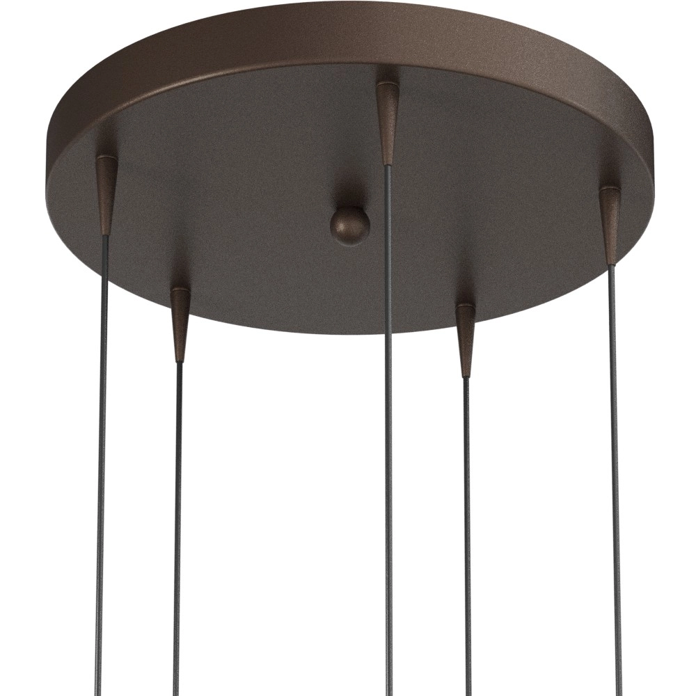 5-light pendant lamp Talana cocoa brown with gold Ø 35cm DTW Masterlight 8718121427126