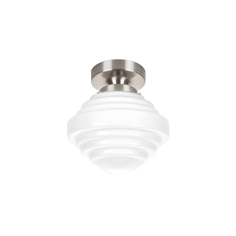 Nickel ceiling lamp York white glass Ø 15cm
