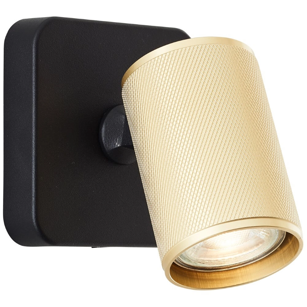 Surface-mounted spot Marty black with gold