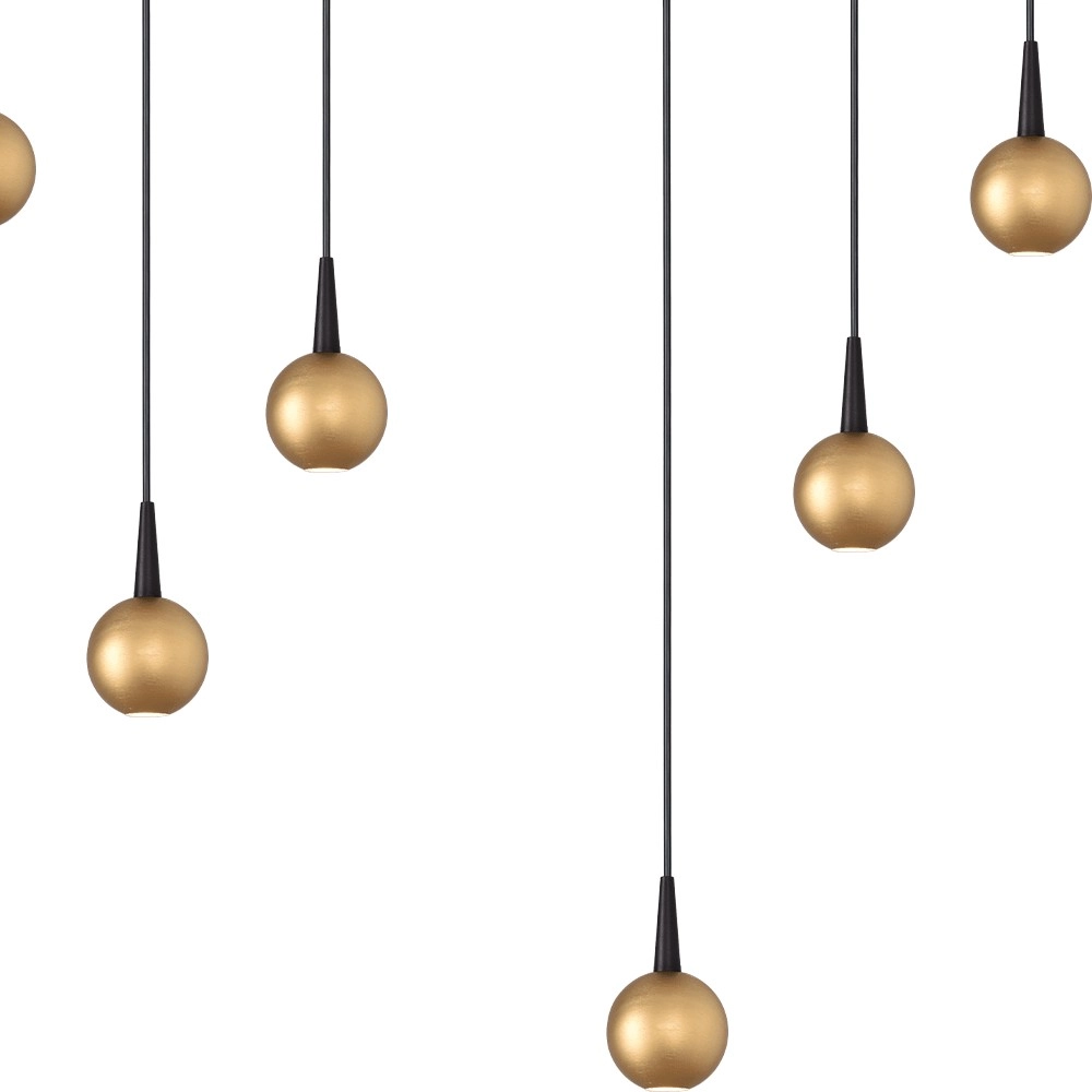 9-light pendant lamp Talana black with gold Ø 50cm DTW Masterlight 8718121352312