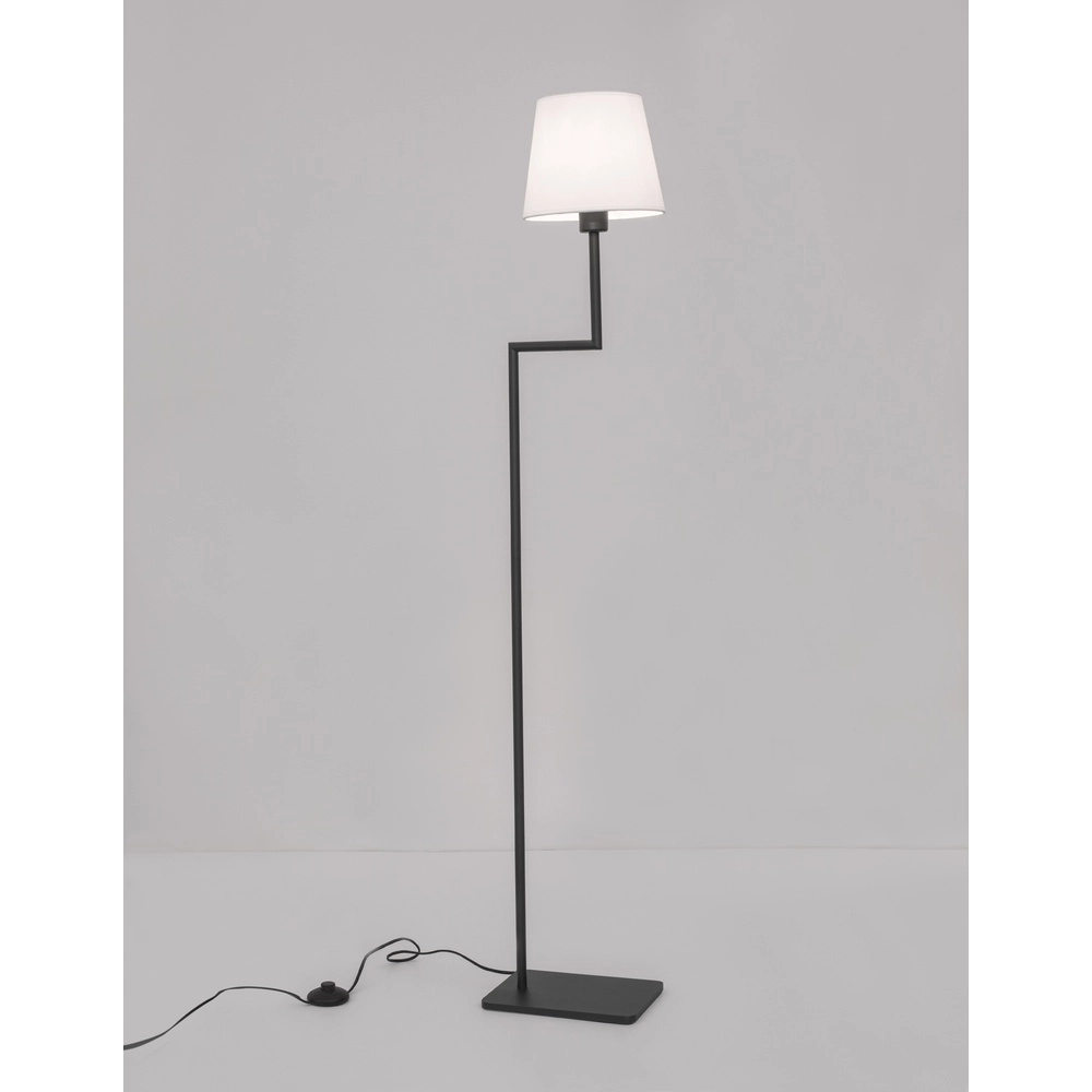 Floor lamp Savona black with white hood