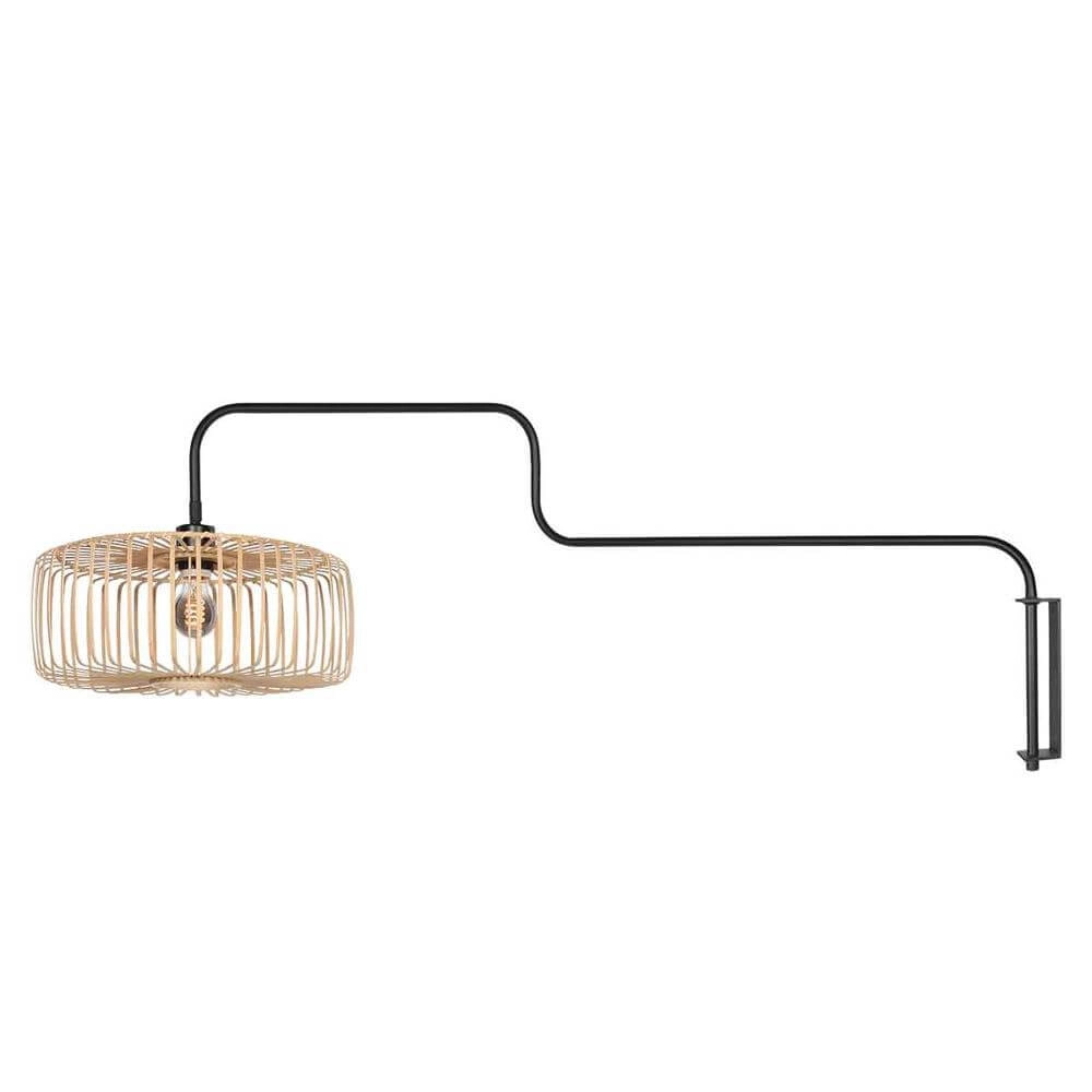 Wall lamp Bloeba black with bamboo Steinhauer 8712746176926