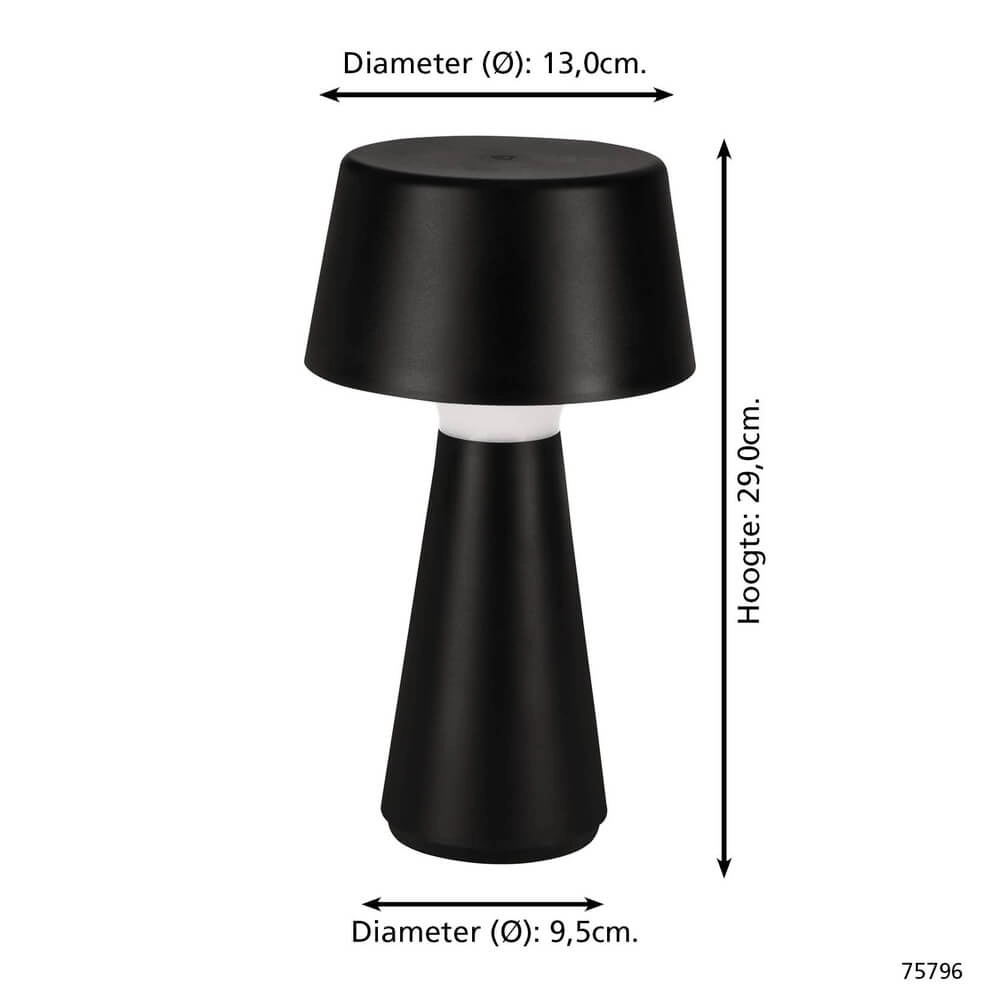 Rechargeable table lamp Scorrano black Eglo 9002759757960