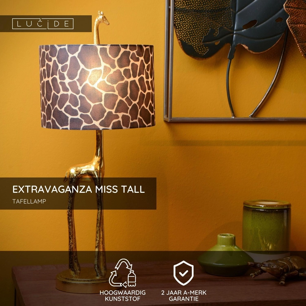 Table lamp Extravaganza Miss Tall giraffe gold with black Lucide 5411212105424